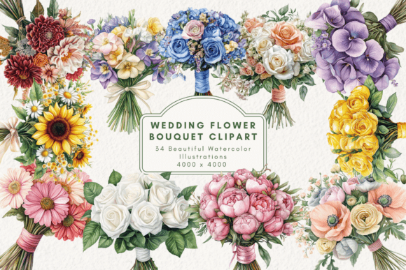 Beautiful Wedding Flower Bouquet Clipart for Every Project