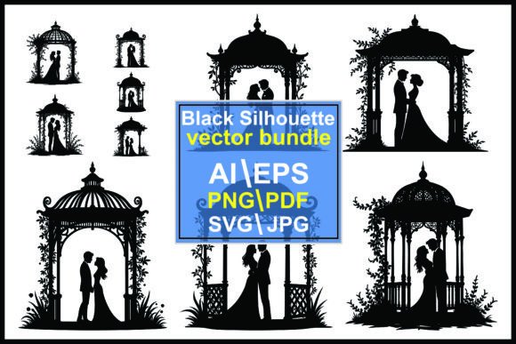 Capturing Romance: Designing with Wedding Couple Silhouettes