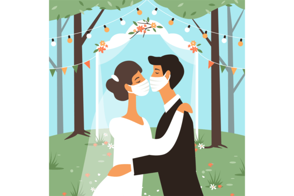 Celebrating Love and Safety: The Wedding in Masks Artistic Style