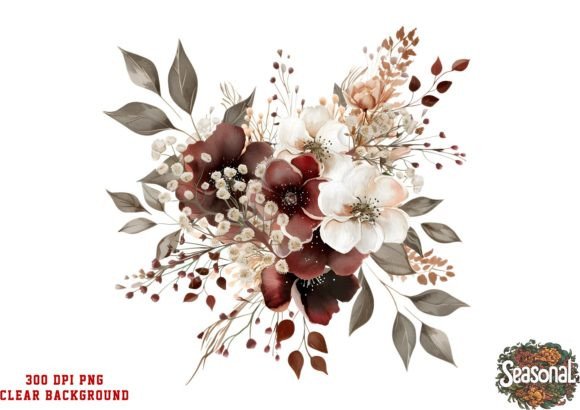 Chic Red Wedding Floral: Vibrant Spring Clipart for Designers
