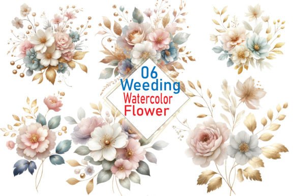 Elegant Floral Accents: Wedding Watercolor Flower Clipart