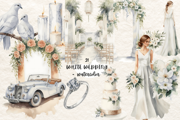 Enchanting Wedding Watercolor Clip Arts for Designers
