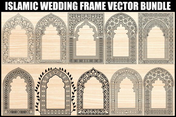 Islamic Wedding Arch Frame Vector Set: Timeless Design for Modern Creations