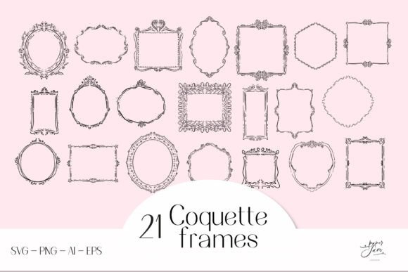 Ornate Rococo Frames for Wedding and Invitation Design