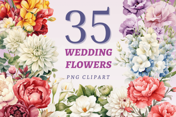 Stunning Wedding Flowers PNG Bundle for Every Project