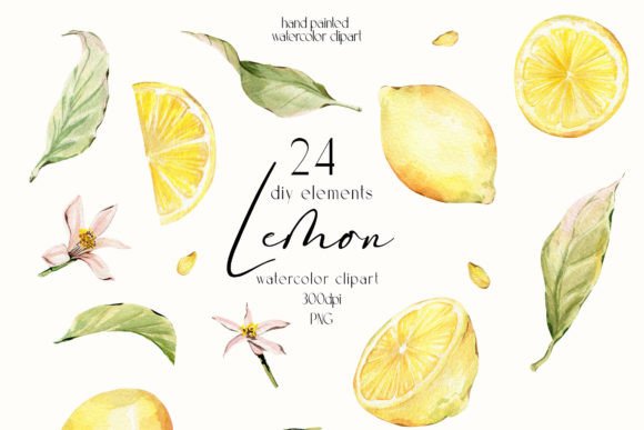 Sun-Kissed Citrus: Designing with Lemon Watercolor Clipart