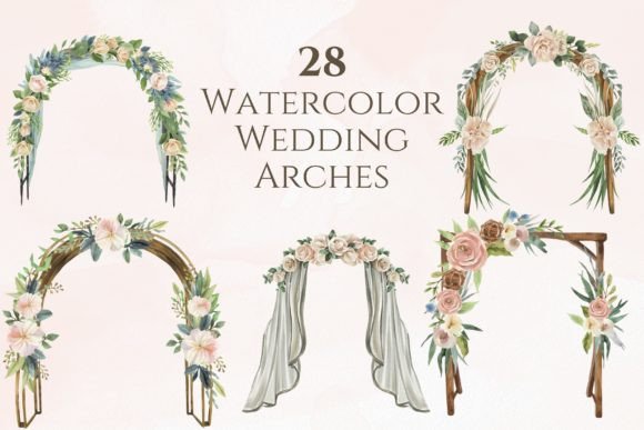 Watercolor Wedding Arches: A Digital Toolkit for Romantic Design